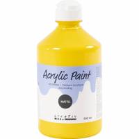 Akrylmaling Mat 500ml gul