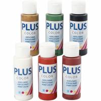 Plus Color hobbymaling julefarver, 6 x 60 ml