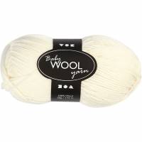 Babygarn l&aelig;ngde 172 meter 50g 100% merinould creme
