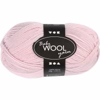 Babygarn l&aelig;ngde 172 meter 50g 100% merinould lys rosa