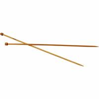 Strikkepinde st&oslash;rrelse 5mm l&aelig;ngde 35cm i glat bambus