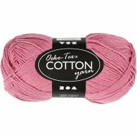 Bomuldsgarn nr. 8/4 l&aelig;ngde 170 meter 50g m&oslash;rk rosa