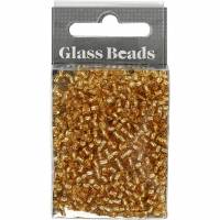 Rocaiperler &Oslash;3mm str. 8/0 hulst&oslash;rrelse 0,6-1,0mm guld, 25g