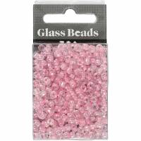 Rocaiperler &Oslash;4mm rosa kerne, 25g