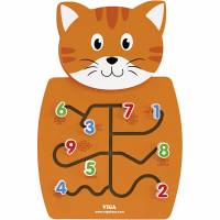 VIGA aktivitetstavle i tr&aelig; Kat 36x55x4,5cm orange