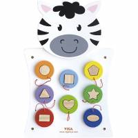 VIGA aktivitetstavle i tr&aelig; Zebra 36x55x3,5cm hvid