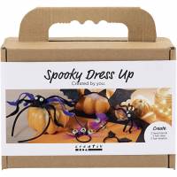 DIY Kit Mini Spooky udkl&aelig;dning med h&aring;rb&oslash;jler, h&aring;rsp&aelig;nder og h&aring;relastikker sort