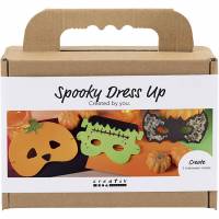 DIY Kit Mini spooky udkl&aelig;dningsmasker i halloweenfarver