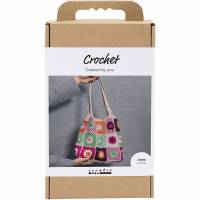 DIY Kit trendy retro-taske h&aelig;kle colorful cr&egrave;me