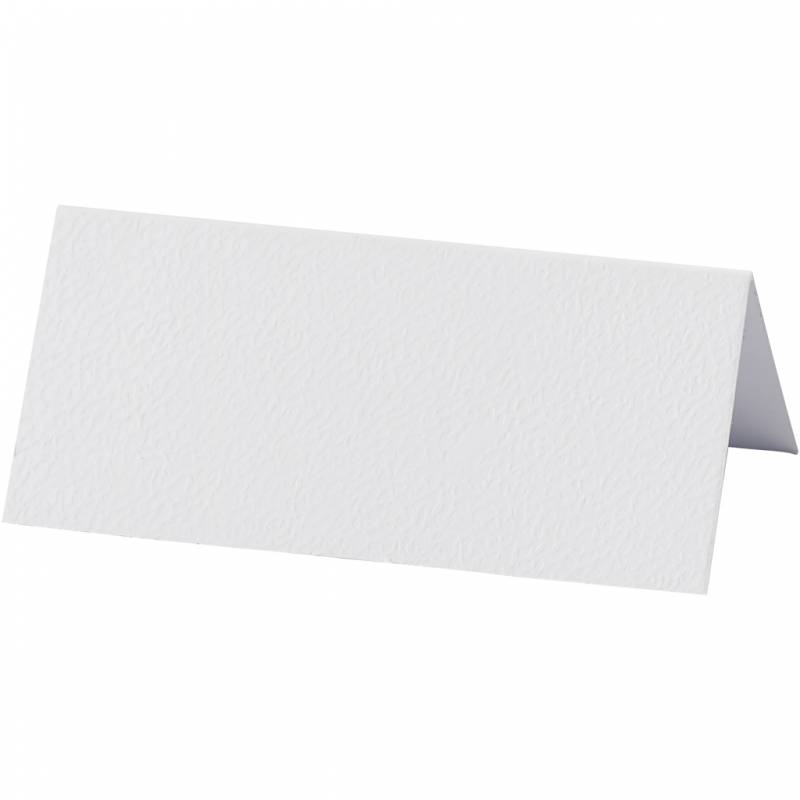 Bordkort 9x4cm 220g hvid, pakke med 20 stk
