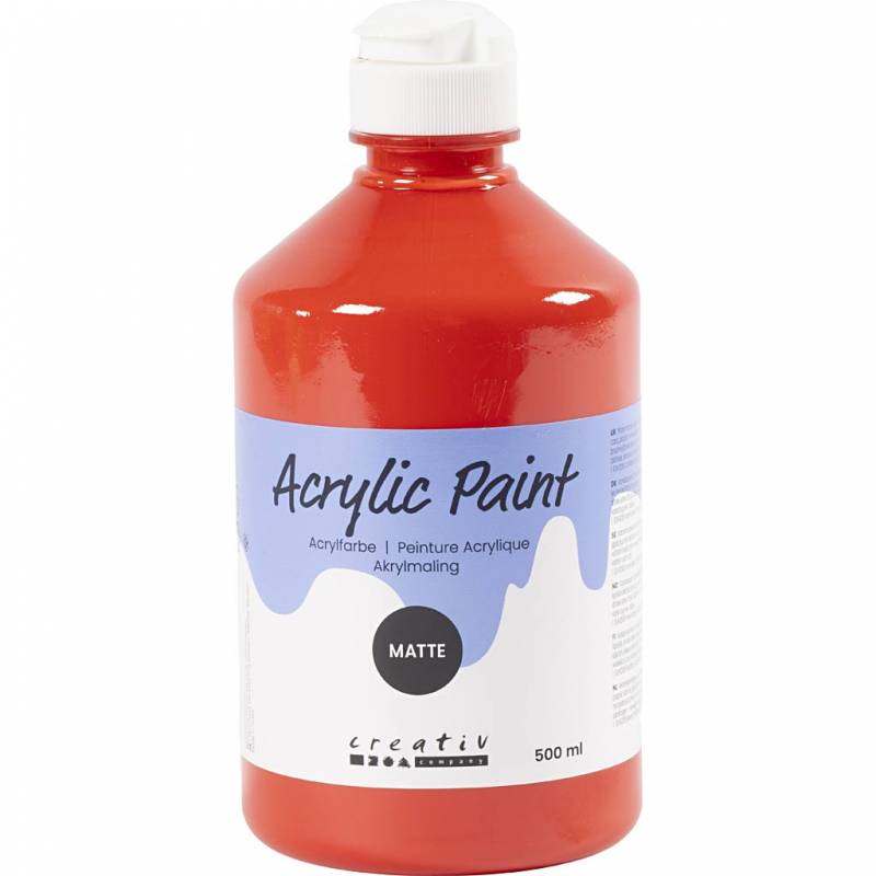 Akrylmaling Mat 500ml r&oslash;d