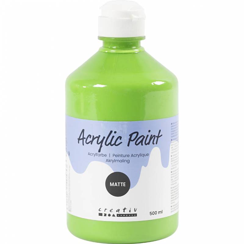 Akrylmaling Mat 500ml lys gr&oslash;n