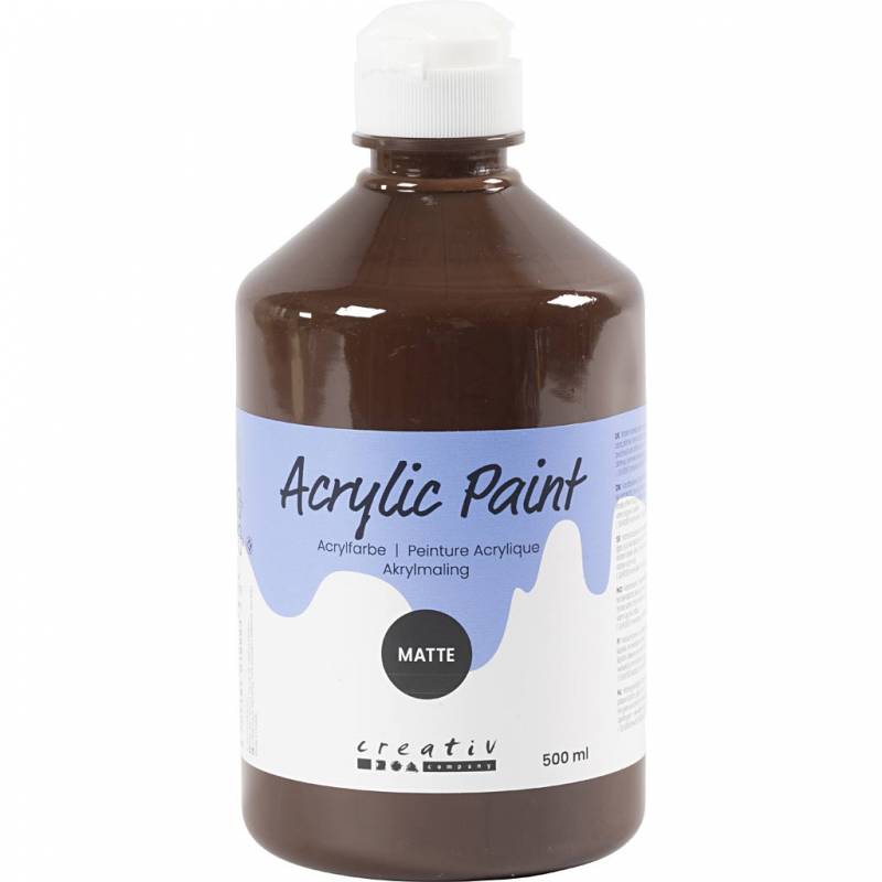 Akrylmaling Mat 500ml brun
