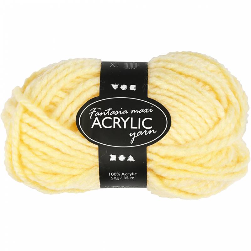 Fantasia Polyacrylgarn Maxi l&aelig;ngde 35 meter 50g lys gul