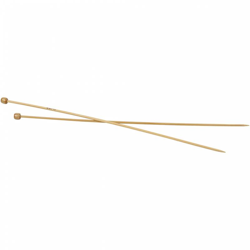 Strikkepinde st&oslash;rrelse 3,5mm l&aelig;ngde 35cm i glat bambus