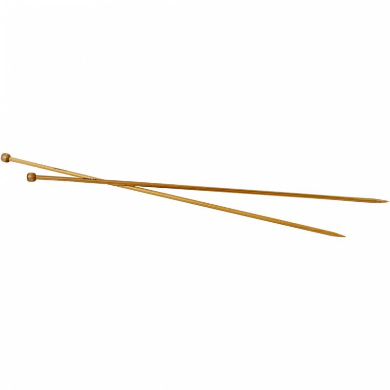 Strikkepinde st&oslash;rrelse 4,5mm l&aelig;ngde 35cm i glat bambus