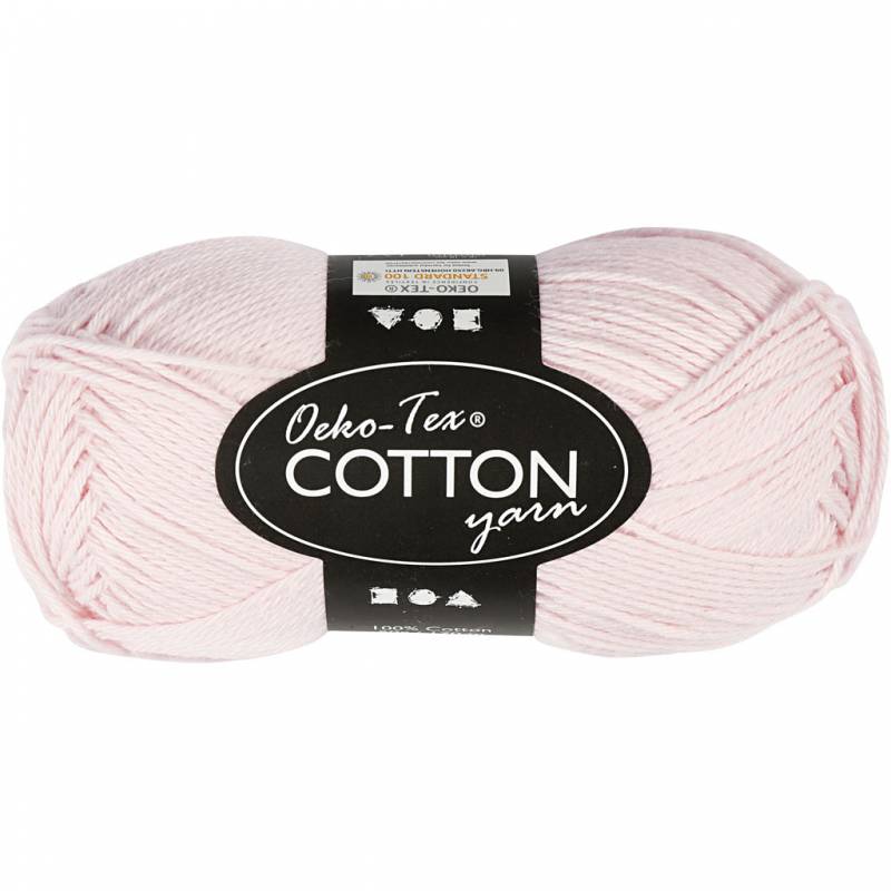 Bomuldsgarn nr. 8/4 l&aelig;ngde 170 meter 50g st&oslash;vet rosa