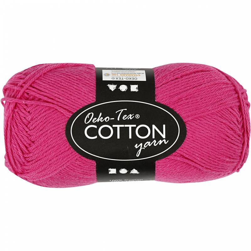 Bomuldsgarn nr. 8/4 l&aelig;ngde 170 meter 50g pink