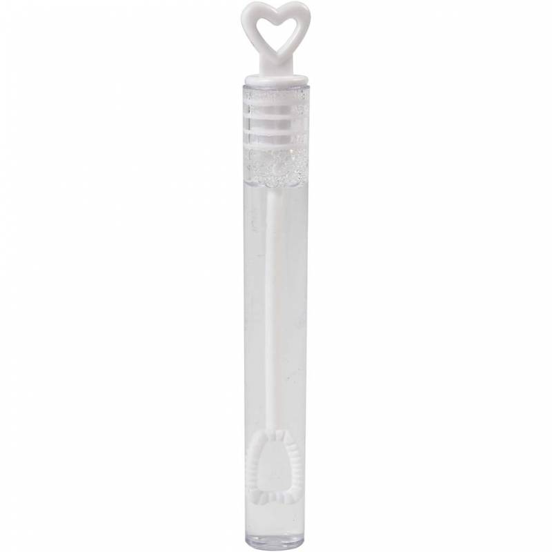 Plastikr&oslash;r til s&aelig;bebobler 4,5ml hvid, pakke med 6 stk