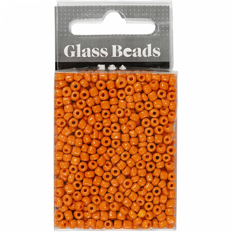 Rocaiperler &Oslash;3mm str. 8/0 hulst&oslash;rrelse 0,6-1,0mm orange, 25g