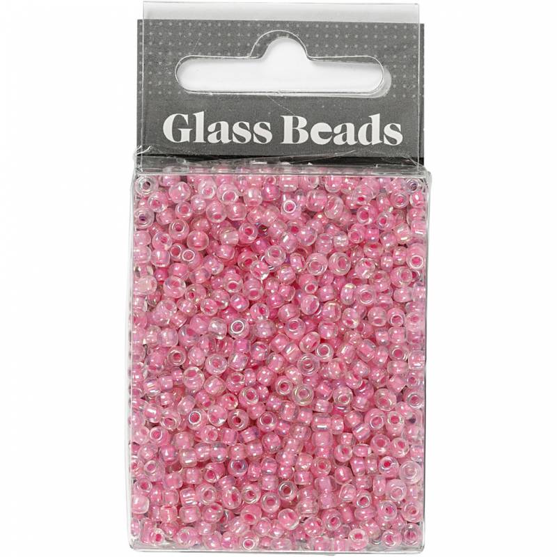 Rocaiperler &Oslash;3mm str. 8/0 hulst&oslash;rrelse 0,6-1,0mm pink, 25g