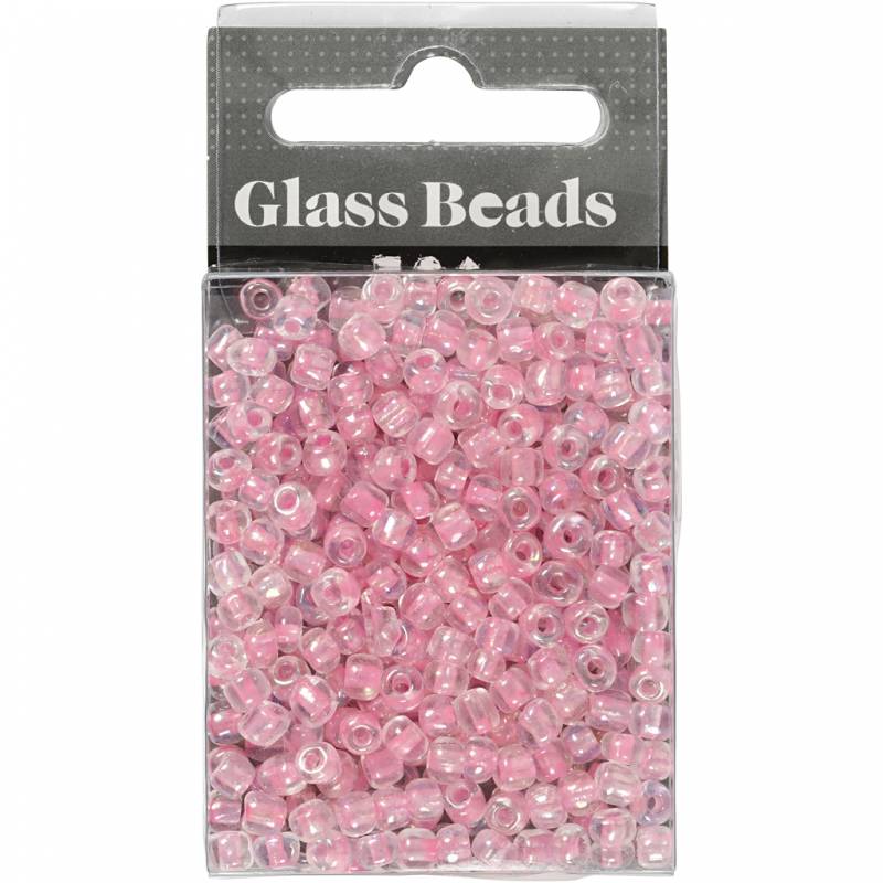 Rocaiperler &Oslash;4mm rosa kerne, 25g
