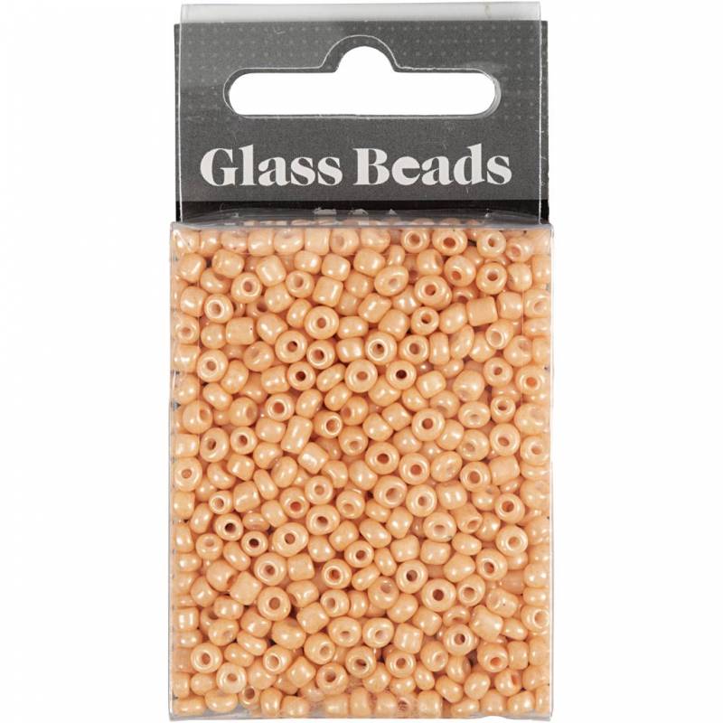 Rocaiperler &Oslash;3mm str. 8/0 hulst&oslash;rrelse 0,6-1,0mm peach, 25g