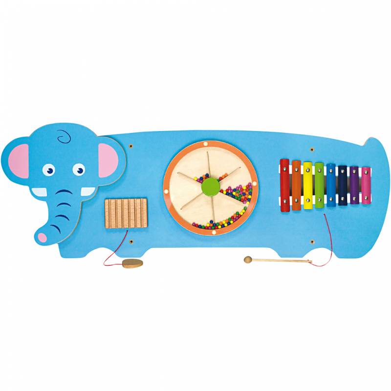 VIGA aktivitetstavle i tr&aelig; Elefant 91x32x4,6cm bl&aring;