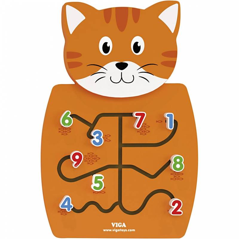 VIGA aktivitetstavle i tr&aelig; Kat 36x55x4,5cm orange