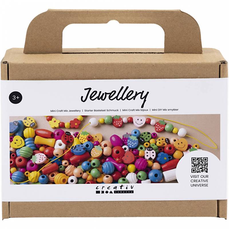 Mini DIY Mix smykker med ca. 564 stk. glade farver