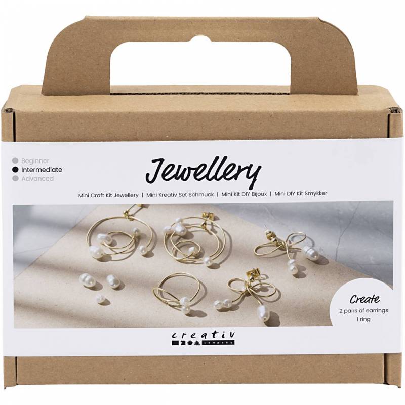 Mini DIY Kit smykker &oslash;reringe med wire forgyldt