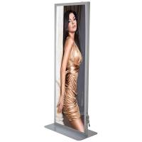 Totem LED Stand dobbeltsidet lysstander 59,4x168cm s&oslash;lv