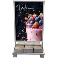 Heavy Outdoor Sign med betonstander 100x140cm alu