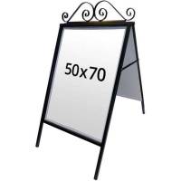 Antique A-gadeskilt 50x70cm med magnetlukning sort