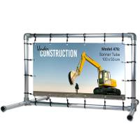Bannerdisplay Tube Freestanding til udend&oslash;rs 100x50cm s&oslash;lv