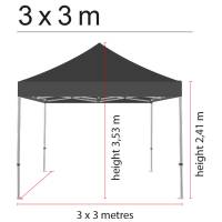 Tag til Pavillion Lux i vandt&aelig;t polyester 3x3 meter sort