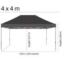 Tag til Pavillion Lux i vandt&aelig;t polyester 4x4 meter sort