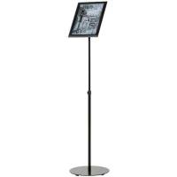 Infostand A4 med teleskopstang 80-130cm sort