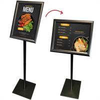 Basic infostand A4 med klikramme profil 25mm sort
