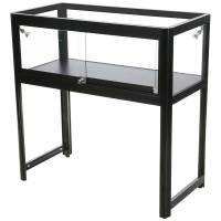 Showcase Desk Duo vitrine med LED lys og l&aring;s sort
