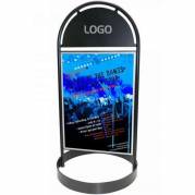 Gotik Circle gadeskilt med logoplade 50x70cm sort