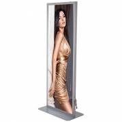 Totem LED Stand dobbeltsidet lysstander 59,4x168cm s&oslash;lv