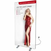 Lysv&aelig;g LED-Tex dobbeltsidet tekstilramme 100x200cm s&oslash;lv