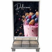 Heavy Outdoor Sign med betonstander 100x140cm alu