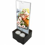 Menukortholder 2xM65 med sort holder til salt & peber
