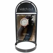 Gotik Circle gadeskilt med logoplade 50x70cm sort