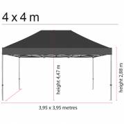 Tag til Pavillion Lux i vandt&aelig;t polyester 4x4 meter sort