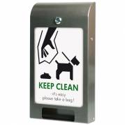Hundepose dispenser med A4 infodisplay st&aring;l gr&aring;