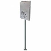 Eco hundeposeholder dispenser med tryk og 145 cm stang s&oslash;lv