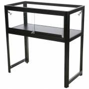 Showcase Desk Duo vitrine med LED lys og l&aring;s sort